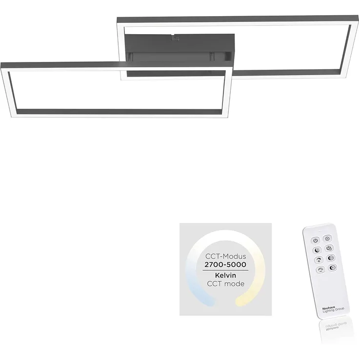 LED Deckenleuchte, schwarz, Fernbedienung, dimmbar