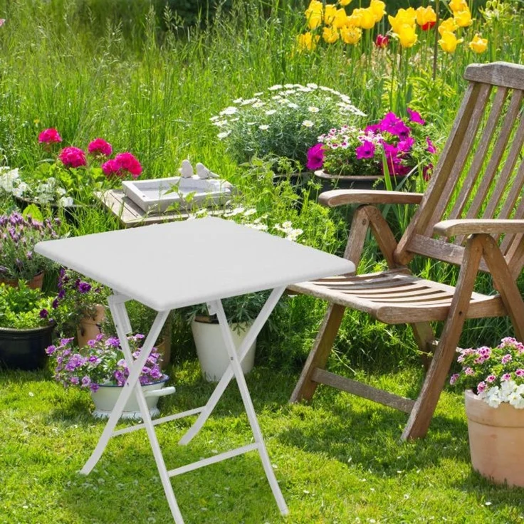 Relaxdays Gartentisch BASTIAN, klappbar, 74 x 80 x 80 cm – Bild 2