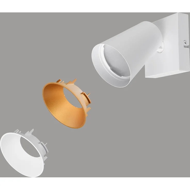 LED Wandstrahler Weiß Gold mit Schalter, Breite 10cm – Bild 5