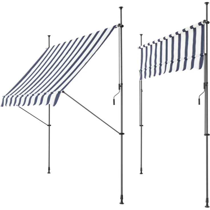 Klemmmarkise Stem 400x120x220-309 cm Dunkelblau / Weiß [pro. tec] – Bild 2