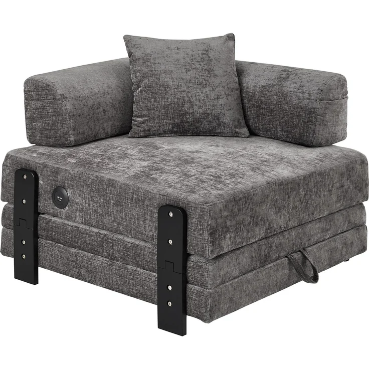 ZUBALIYA Sofa mit LED - Beleuchtung, mit USB - Anschluss, für Wohnzimmer und Apartments, mit stabilem Untergestell, Beige – Bild 16