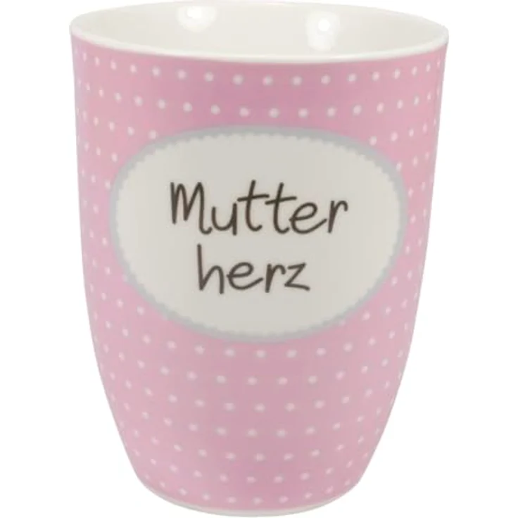 Großer Porzellanbecher Mutterherz in Rosa als liebevolles Geschenk für Mama – Bild 2
