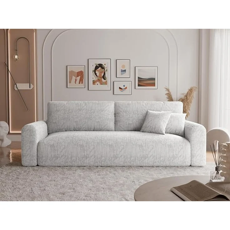 3-Sitzer-Schlafsofa mit Stauraum, 244 x 98 cm, Grau – Bild 2
