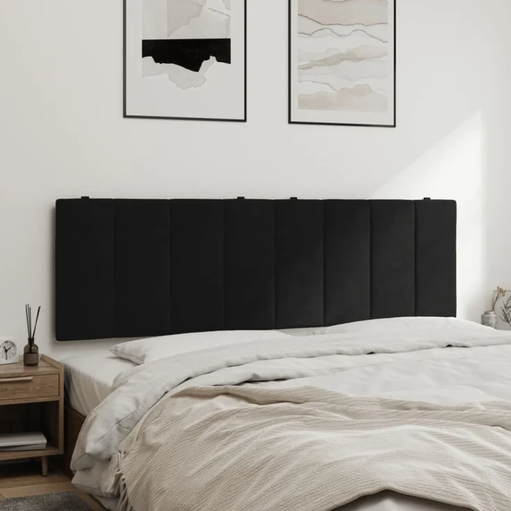 vidaXL Kopfteil-Kissen Schwarz 160 cm Samt 374677 – Bild 3