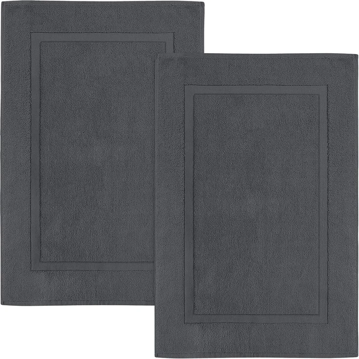 Utopia Towels Waschbare Badematte aus Baumwolle, 53,3x86,4 cm, Dunkelgrau, 2 Stück – Bild 1