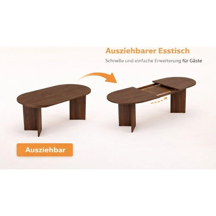 Skye Decor Esstisch Sablin Sorell (Packung, 1-St, 1 Erweiterbarer Esstisch), Ausziehbar 160–200 cm, Erweiterbarer Esstisch, Große Tischfläche – Bild 4