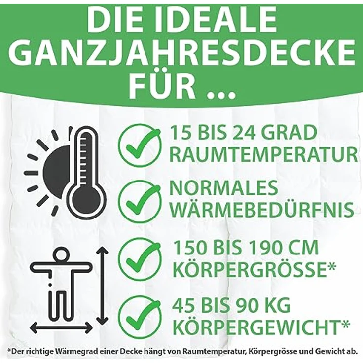 Welldora Komfort Bettdecke 200x200 | 100% Extraweiche Federn & Daunen | Fachärztlich geprüft, Oeko-Tex, Allergiker | RDS Zertifiziert für Tierwohl | Ganzjahres Federbett Daunendecke 200x200 – Bild 7