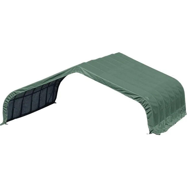 ShelterLogic Folien Weidezelt Zeltgarage Run-In-Shed | Grün | 610x670x320 cm