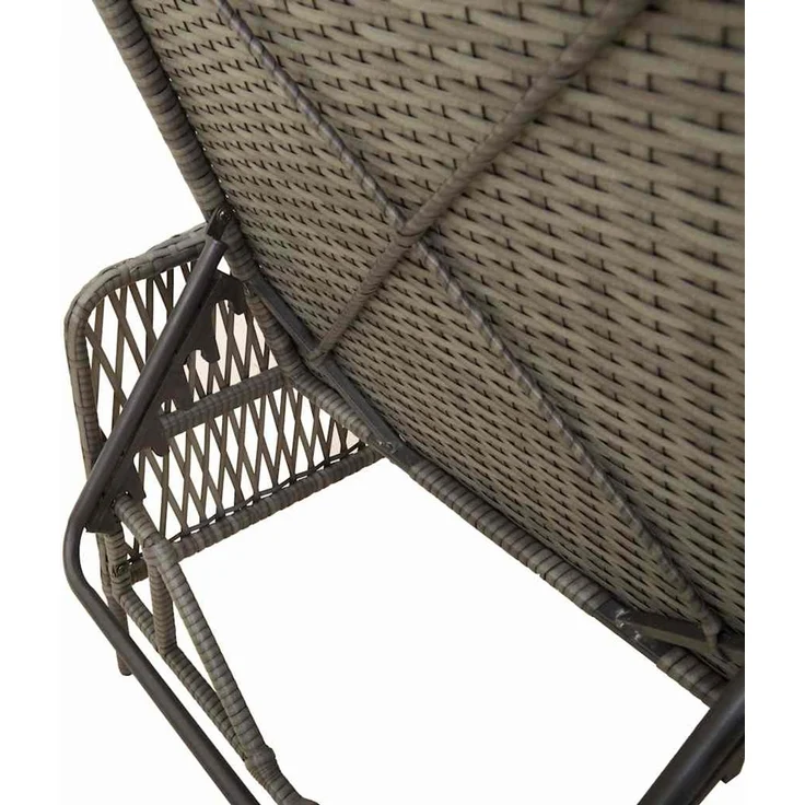 vidaXL Sonnenliege mit Kissen 3 pcs Grau und Marineblau Poly-Rattan 365438 – Bild 9