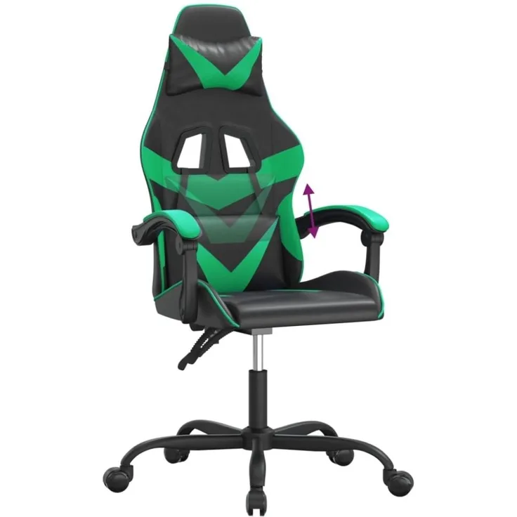vidaXL Gaming-Stuhl Schwarz und Grün Kunstleder [3143845]