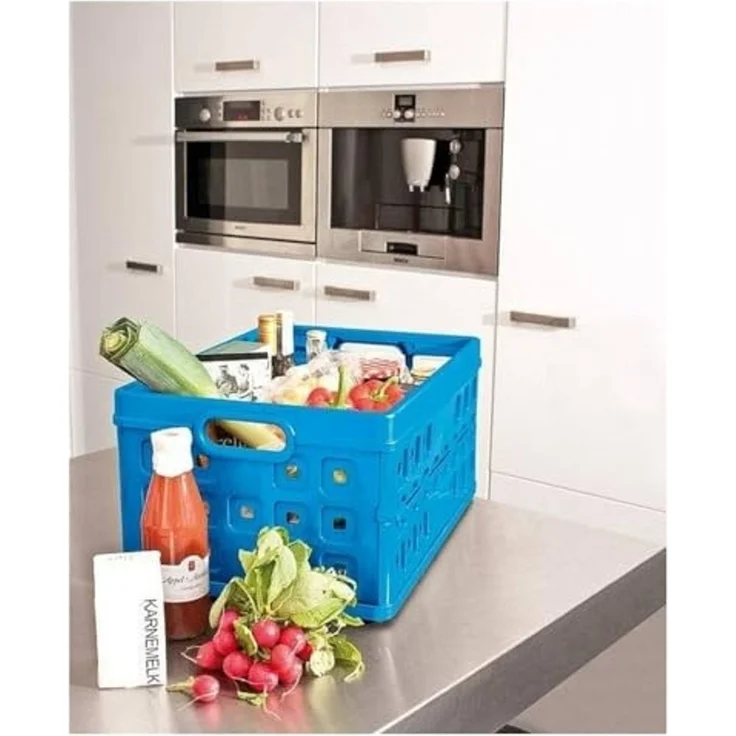 Sunware Klappbox Square 32 L blau Einkaufsbox Einkaufskorb – Bild 3