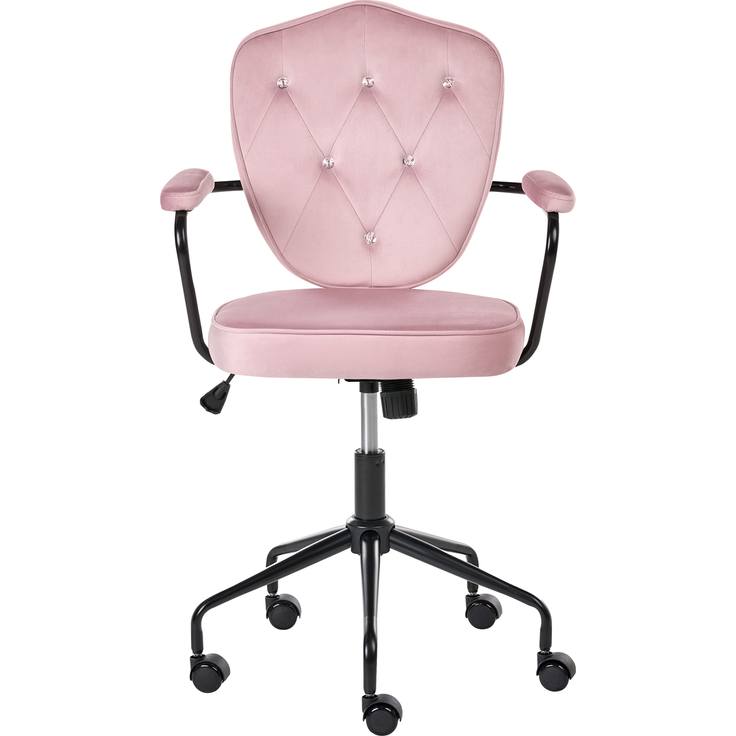 Schreibtischstuhl VELISSE Samtstoff Pastellrosa – Bild 5