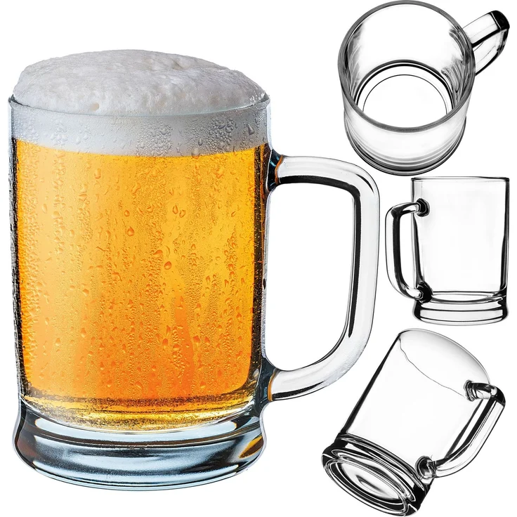 KADAX Bierkrüge 0,5 Liter, 1er Set, Biergläser mit Henkel, großer Bierkrug aus dickwandigem Glas, Bierglas im klassischen Design, stabiler Glaskrug für Bier – Bild 1