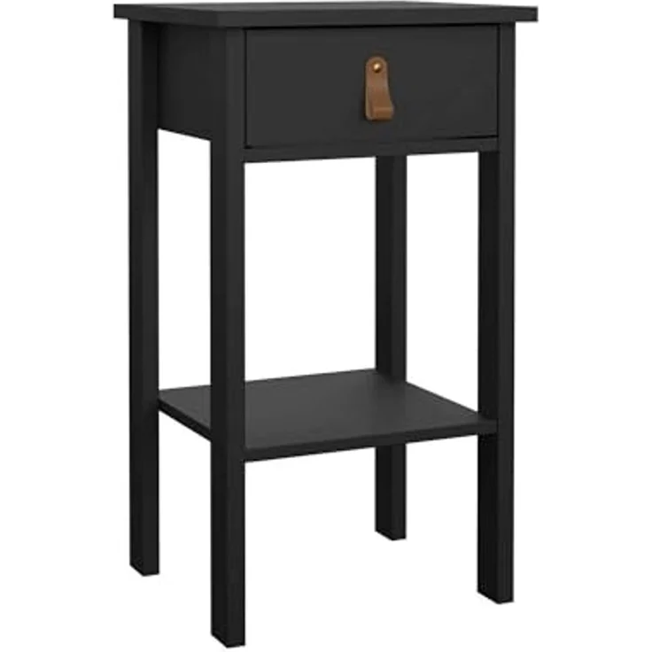 Dmora - Nachttisch Maxine, Niedrige Kommode, Tisch, Multifunktionaler Nachttisch, 40x34 h70 cm, Schwarz – Bild 3