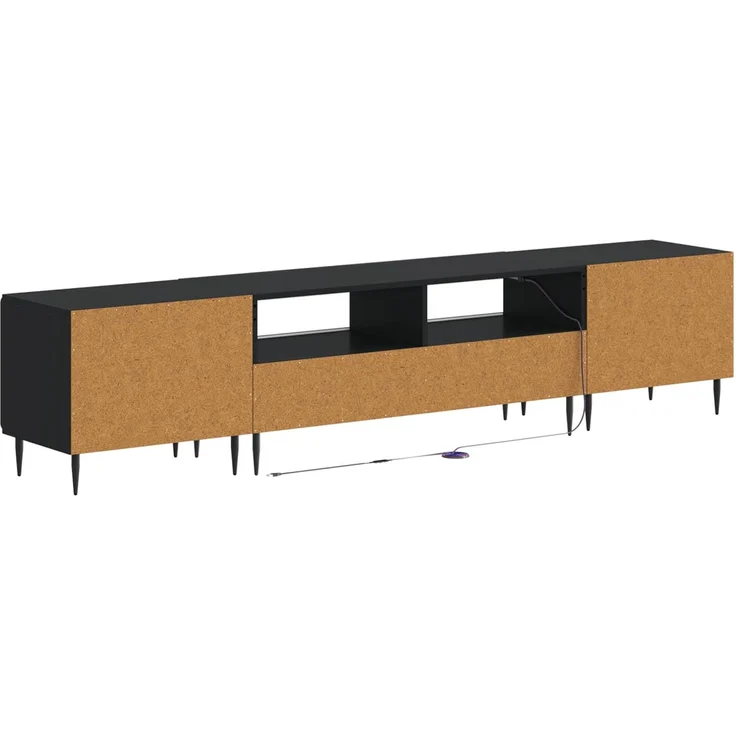 vidaXL 3-teiliges LED TV Regal ZWOLLE Schwarz Holzwerkstoff 3416513 – Bild 6