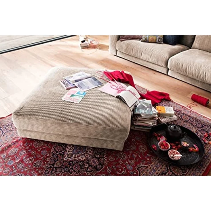 KAWOLA Hocker MADELINE, Big Hocker Polsterhocker Cord verschiedene Farben – Bild 2