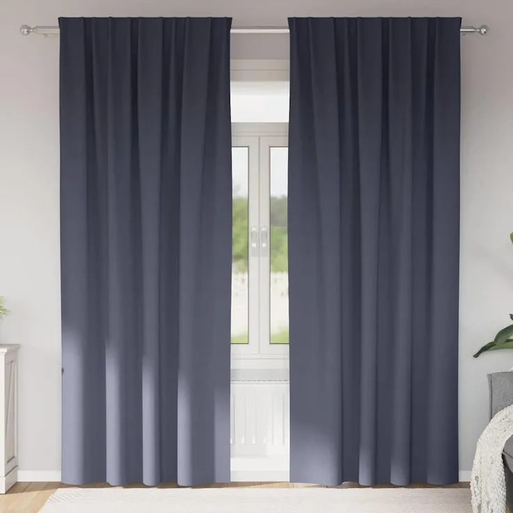 vidaXL Verdunkelungs-Vorhänge mit Ringen 2 Stk. Anthrazit 260 x 140 cm 4107452