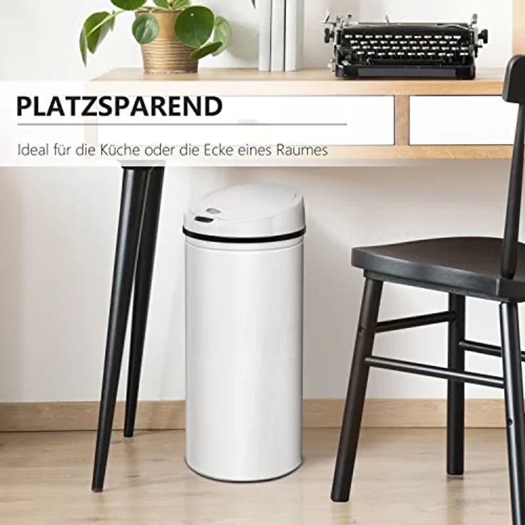 Ribelli Edelstahl Mülleimer 50 Liter - Abfalleimer mit Sensor - automatisches Öffnen und Schließen - Klemmring für Müllbeutel - Abnehmbarer Deckel - mit LED-Funktionsanzeige (Weiß) – Bild 5