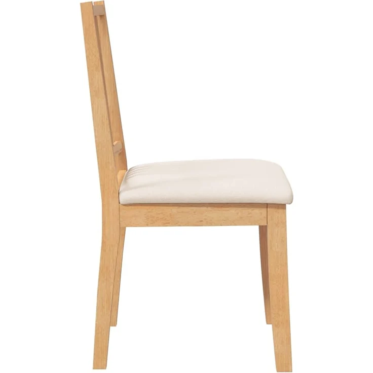 vidaXL Esszimmerstühle mit Kissen 2 Stk. Natur Massivholz Gummibaum 4102397 – Bild 5