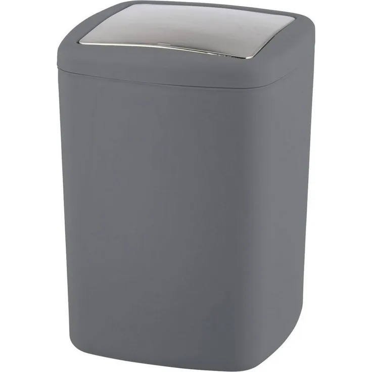 WENKO BARCELONA Kosmetikeimer 8,5 Liter, Grau, Spezialkunststoff, absolut bruchsicher