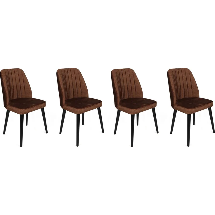 Skye Decor 'Alfa-436 V4' Stuhlset (4-teilig), Braun / Schwarz, 50 x 90 x 49 cm – Bild 1