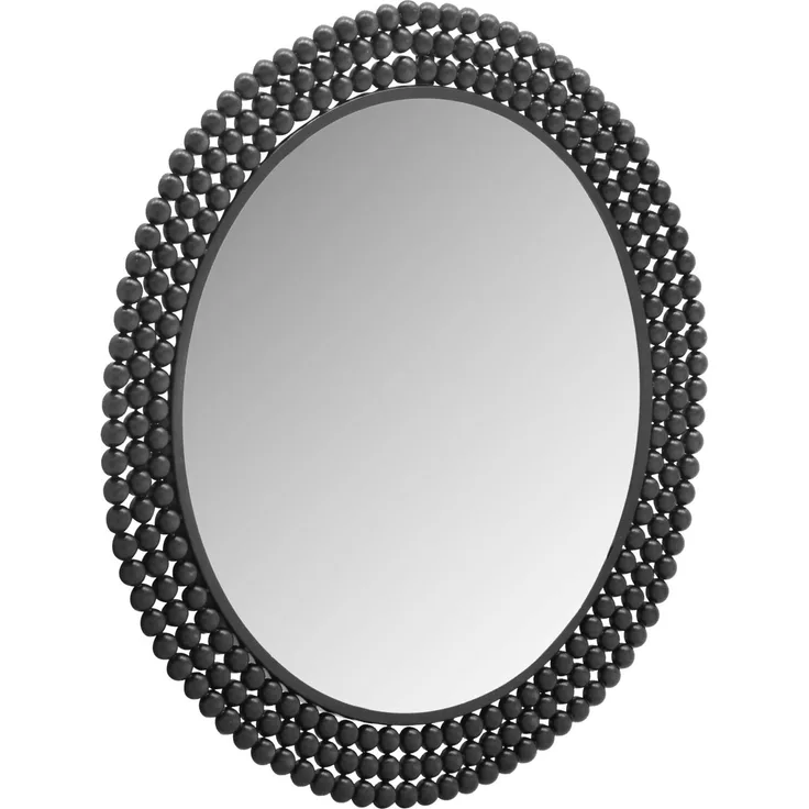 XORA 'AMILA' Spiegel Mosaikoptik rund, Metall schwarz, 76 x 76 cm