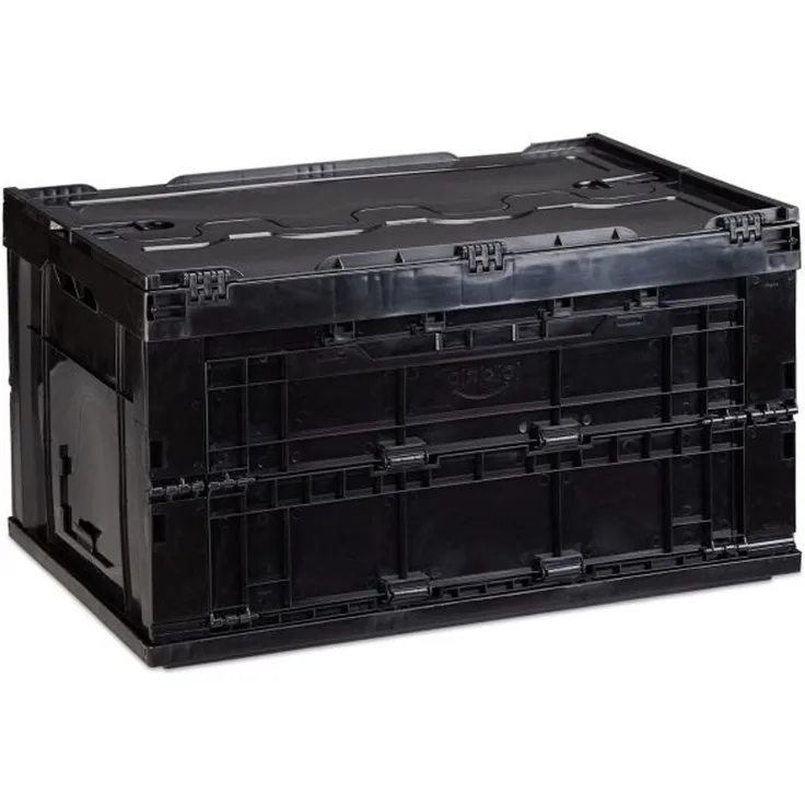 Relaxdays 2 x Transportbox 60 L mit Deckel