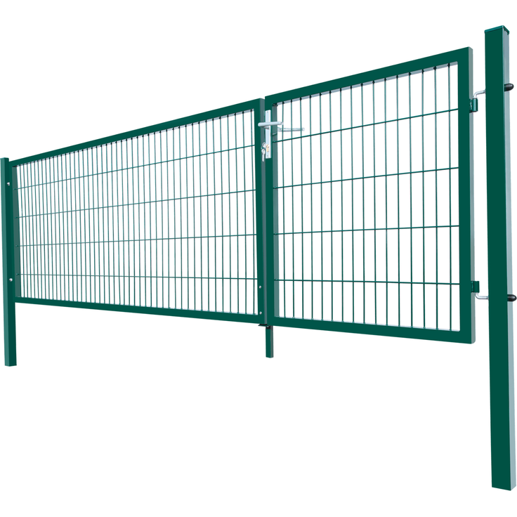 Home Deluxe Doppelflügel Gartentor ADITUS - Grün, feuerverzinkter Stahl, 350 x160 x6 cm – Bild 2