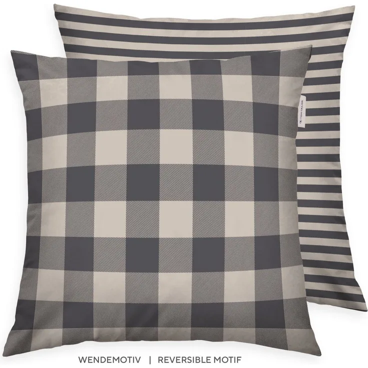 TOM TAILOR HOME Kissenbezüge new bedroom, Classic Check, 40x40cm oder 40x80cm, (1 Stück), Wendedesign mit Markenreißverschluss