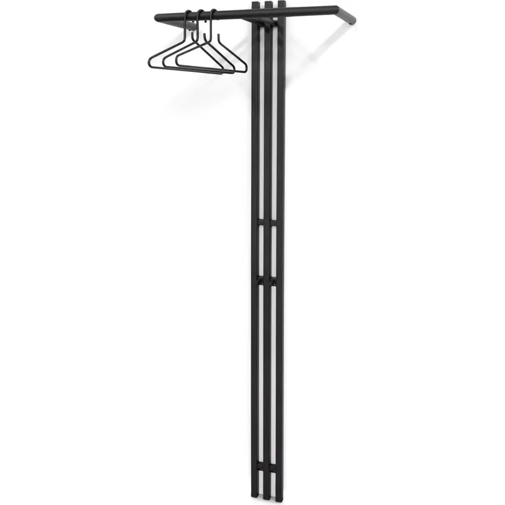 Spinder Design Garderobe SENZA 5 Schwarz beschichtet Wandgarderobe