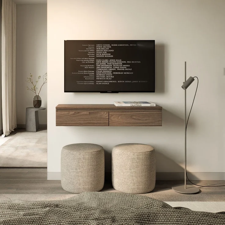 Selsey 'Bemmi Slim' - TV-Hängeboard 2-türig, Holzoptik Walnuss Wisconsin, 100 cm – Bild 2