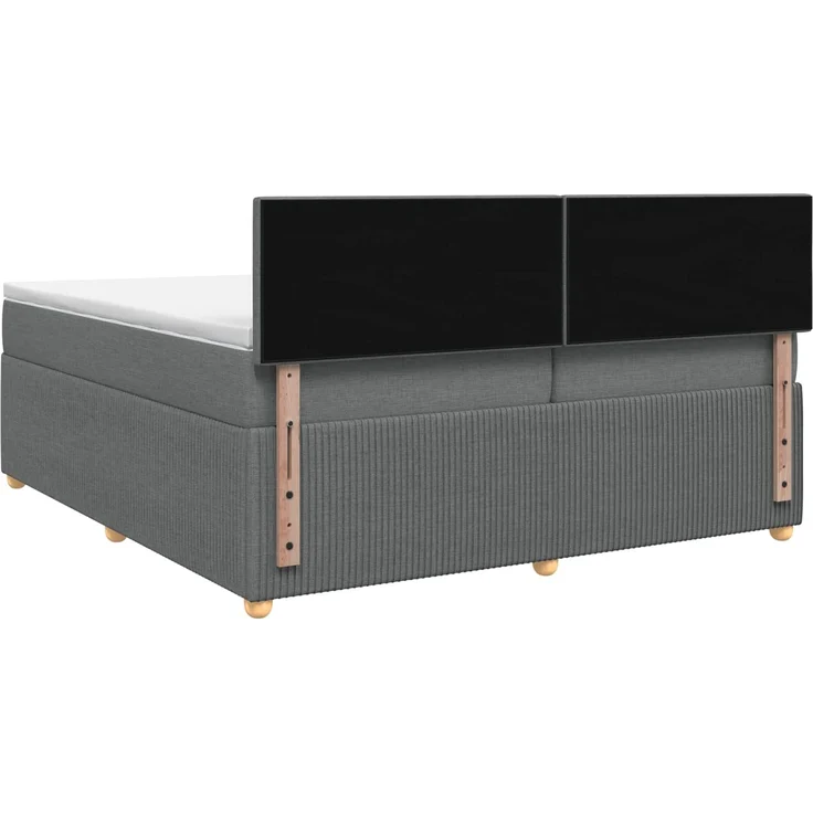 vidaXL Boxspringbett mit Matratze Dunkelgrau 200 x 200 cm Stoff 3451546 – Bild 8