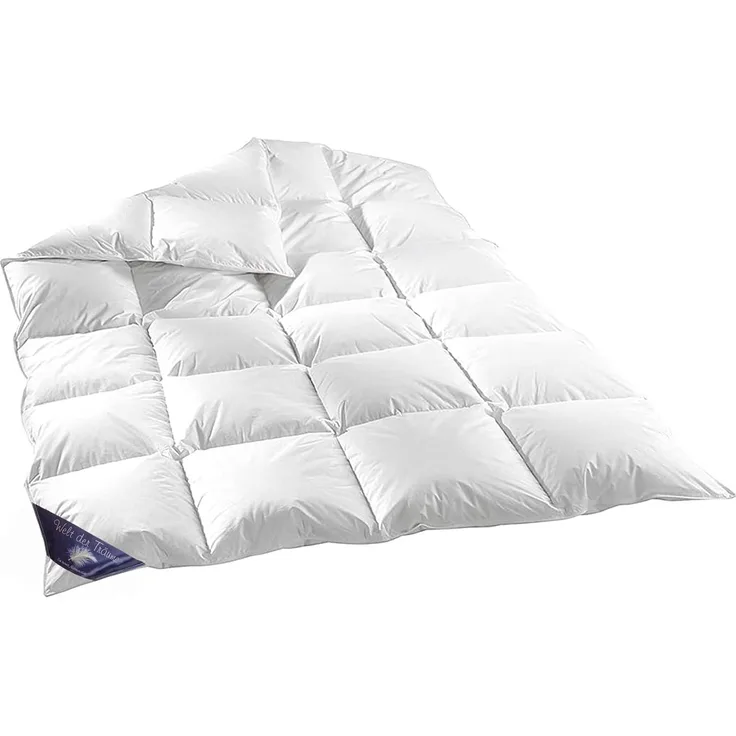 Welt der Träume Daunen Bettdecke, Füllung: 60% Daunen- / 40% Federnanteil, Füllgewicht: 1400 Gramm, Farbe: weiß, Größe: 155x220 cm, Öko-Tex Zertifiziert