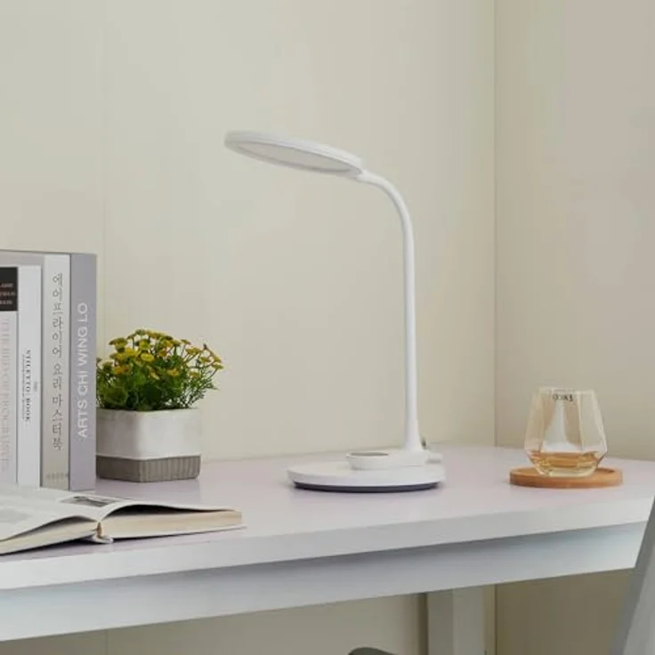 Lindby Valtaria LED-Tischleuchte, weiß, CCT, dimmbar, flexibler Hals, Touch-Schalter – Bild 4