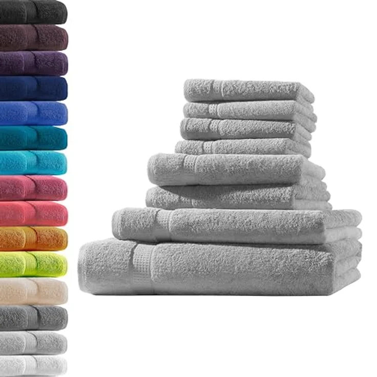 Hometex Premium Textiles Handtuch in Premium Qualität 500 g/m², Feinster Frottier-Stoff 100% Baumwolle, 1x Badetuch + 1 Duschtuch + 2 Handtuch + 4 Gästetuch, weich, saugfähig, extra schwer & flauschig – Bild 2