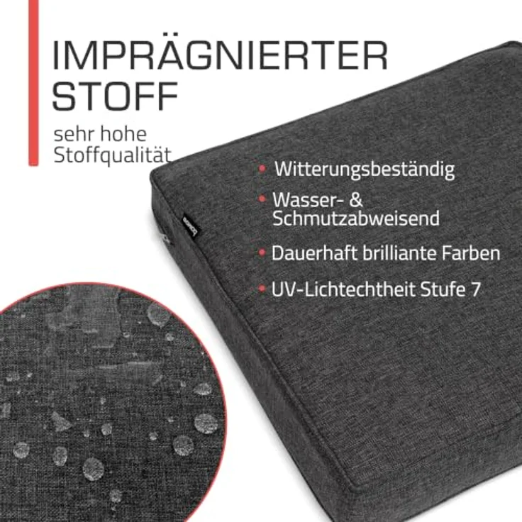 bomoe Outdoor Loungekissen Palettenkissen mit waschbarem Bezug, UV-Schutz und wasserabweisender Oberfläche, in verschiedenen Farben verfügbar – Bild 3