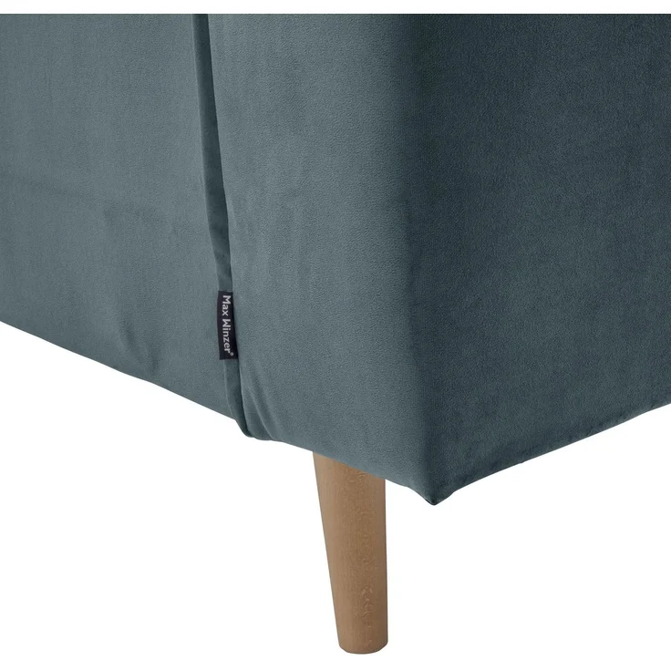Sofa 3-Sitzer mit Bettfunktion Kavindra Samtvelours azur – Bild 6