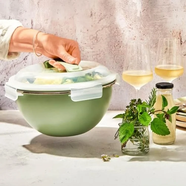Betty Bossi Aufbewahrungsdose Edelstahlschüssel mit Transportdeckel Rührschüssel Salat Ø 27 cm – Bild 5