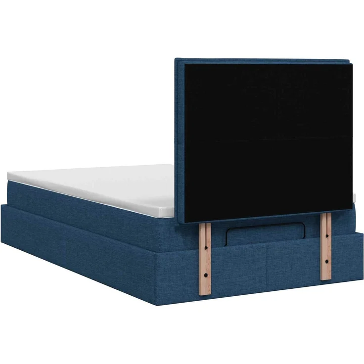vidaXL Ottoman Bett mit Matratze mit Kopfteil Blau 120 x 190 cm Stoff 3457396 – Bild 9
