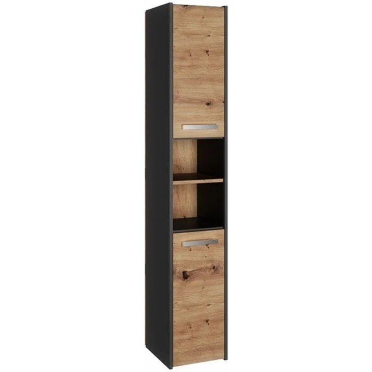 TOPESHOP BADKOMMODE S30 Laminierte Spanplatte Anthrazit/Artisan 30x30x170 cm (H 170 x T 30 x B 30 cm) – Bild 1