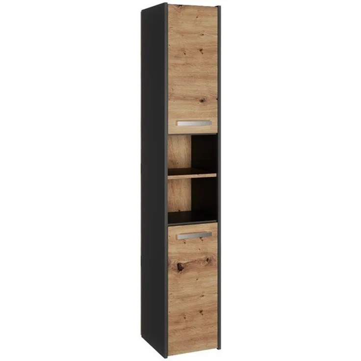 TOPESHOP BADKOMMODE S30 Laminierte Spanplatte Anthrazit/Artisan 30x30x170 cm (H 170 x T 30 x B 30 cm)
