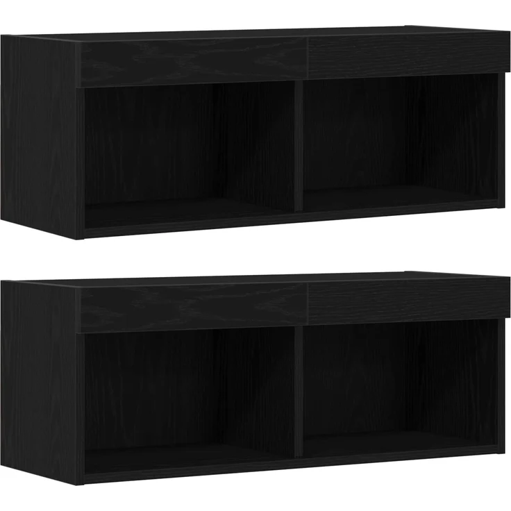 vidaXL TV-Schränk 4 pcs Schwarz Eichen-Optik Holzwerkstoff 3334391 – Bild 7