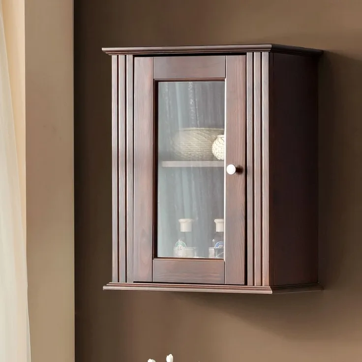 Landhaus Badmöbel Hängeschrank AVEIRO-56, Pinie Massivholz braun, B/H/T ca. 46/57/25 cm