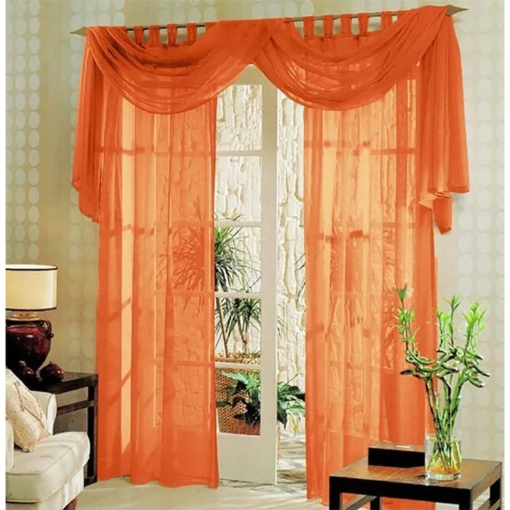 Gardinenbox Gardine (3 St), Schlaufen, transparent, Voile, Voile komplett Gardinen Set 3 teilig