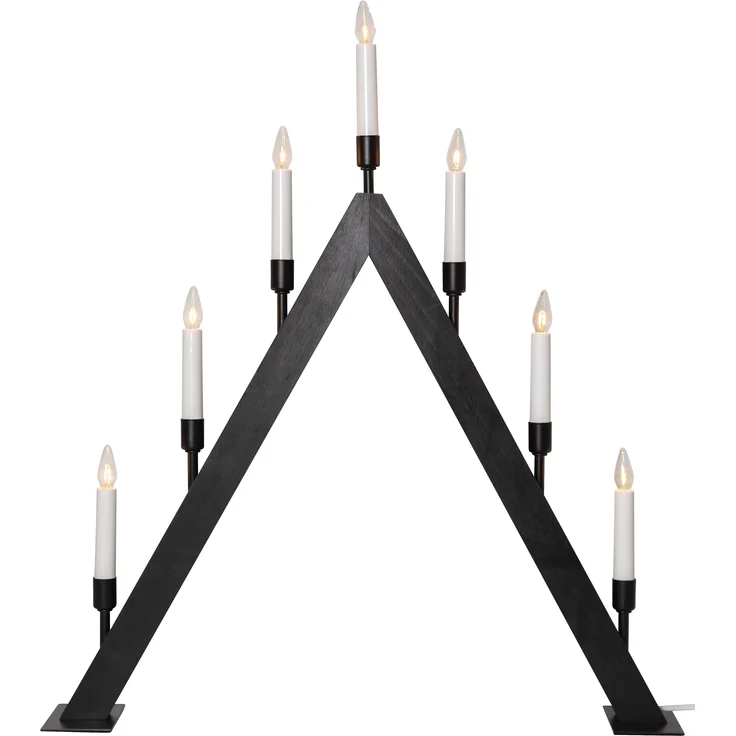 Lichterbogen ,Vind', 7-flammig, Holz, schwarz gebeizt – Bild 1