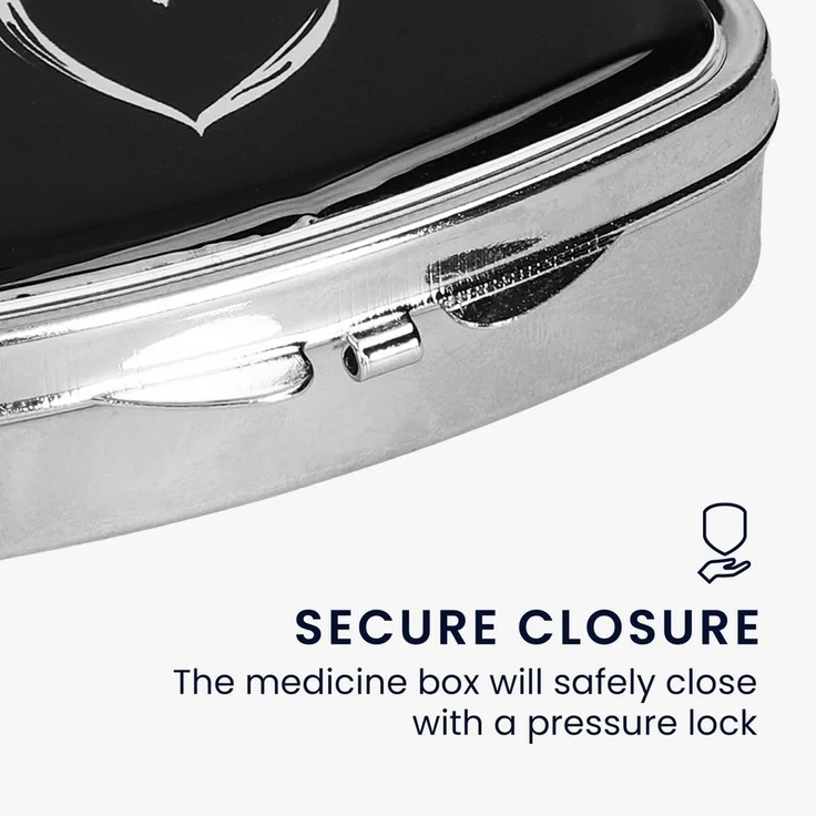 kwmobile Pillendose Edelstahl Tablettenbox mit 2 Fächern 5,5 x 4 x 1,5cm (1 St), Pillendose Tablettendose Tragbare Pillenbox Metall Medikamentenbox – Bild 3