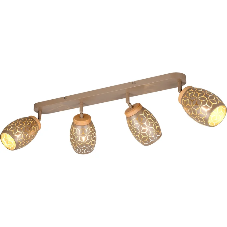 Deckenstrahler BIDAR Coffee 4-flammig mit Stanzmuster, Breite 74cm – Bild 2