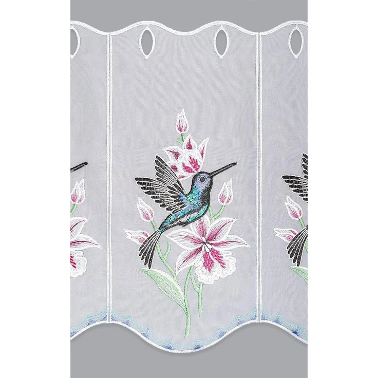 Scheibengardine Plauener Spitze - Kolibri (Bx H) 48cm * 35cm Blau/Hellblau – Bild 3