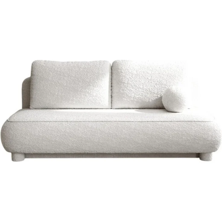 Compleo Schlafsofa Sofa ohne Armlehnen, moderne runde Form, Moderne Couch, Viele Farben zur Auswahl, Breite: 209 cm – Bild 4