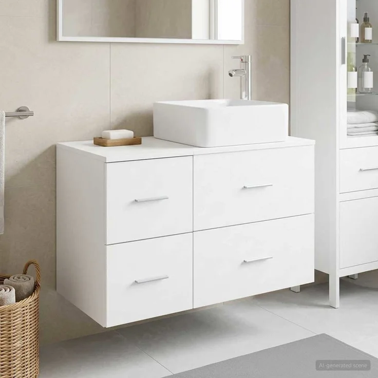 vidaXL Badezimmerschrank-Set 2 stk. Weiß 79,5 x 41 x 80 cm 3403960 – Bild 1